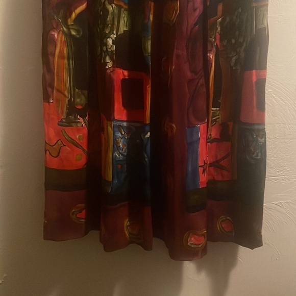 Dorothy Schoelen‎ PLATINUM VTG Abstract Maxi Skirt Size 14 Grandma - Picture 4 of 9